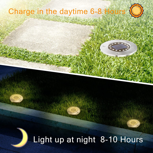 Pack Solar Garden Lights, 16 Solar LED-infällda lampor utomhus