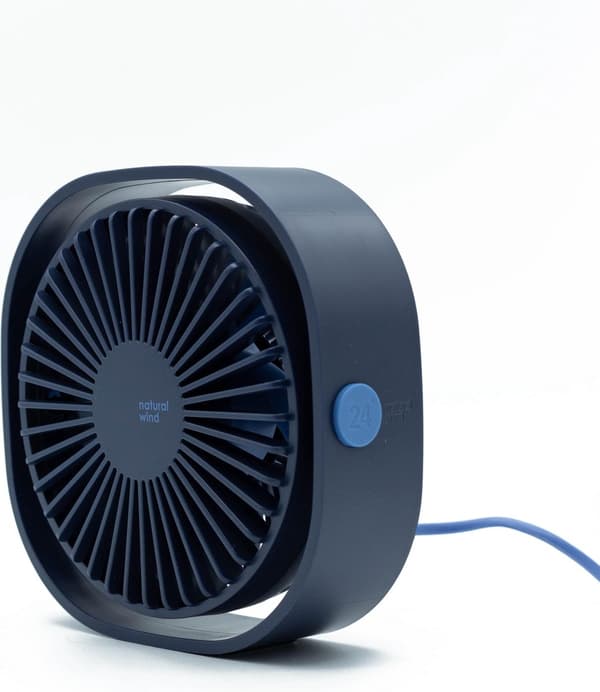 USB Miniventilator Lydløs Bordventilator 3 Hastigheder Blå Dark blue