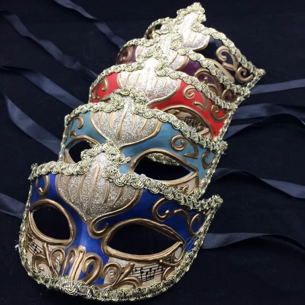 Anime Masquerade Mask Painted Masks Cosplay Mask Röd