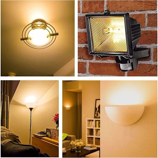 6-pack R7S 78mm 100W 230V Halogenlampor, Dimbara Halogenrör, 2700K Varmvitt Ljus, 1500LM Ljusflöde, Linjära Halogenspotlights, Ide