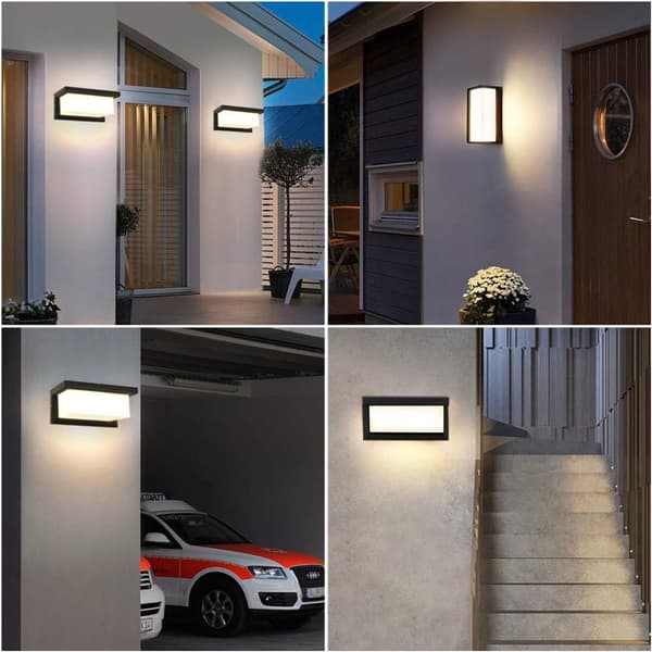 Utendørs vegglampe med bevegelsessensor IP64 vanntett 3000K varmhvit LED