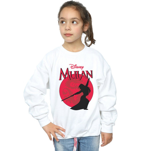 Disney Girls Mulan Dragon Silhouette Sweatshirt 9-11 år med vit vit 9-11 år