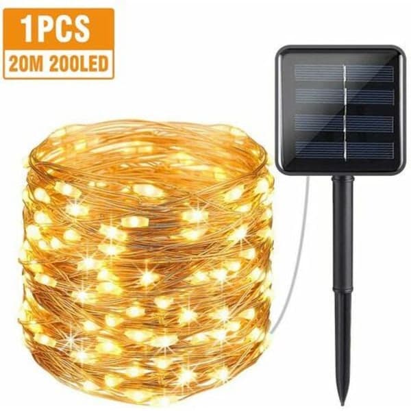 Farsdags solcellelamper utendørs lysslynge hagelamper varmhvit 20M-200LED_qu-FF-