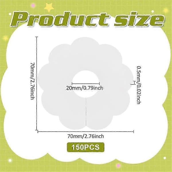 500-pack tomma vinglasetiketter, 7 cm blomformade pappersdryckesmarkörer-FF-