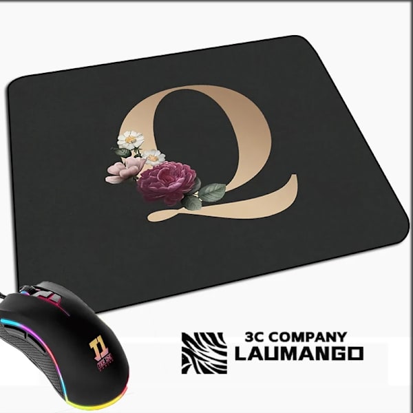 Liten spelmusmatta Gyllene initialt namnmönster Kawaii musmatta Gamer Mini dator Anime matta Gummimatta Pc Tillbehör Mattor GG002046 GG002046 20x25cm