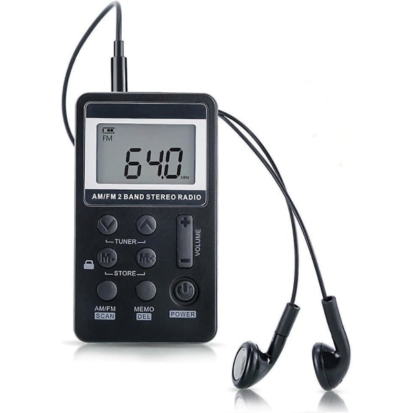 Bærbar Radio Mini Radio Lomme FM Personlig Radio DSP Digital Tuning Stereo Radio Mini Modtager med LCD-skærm