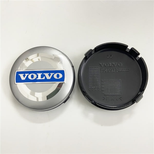 ABS-deksel 64mm for Volvo navkapsler VOLVO Volvo navkapslar 64mm-Volvo sølv (pakke med fire)