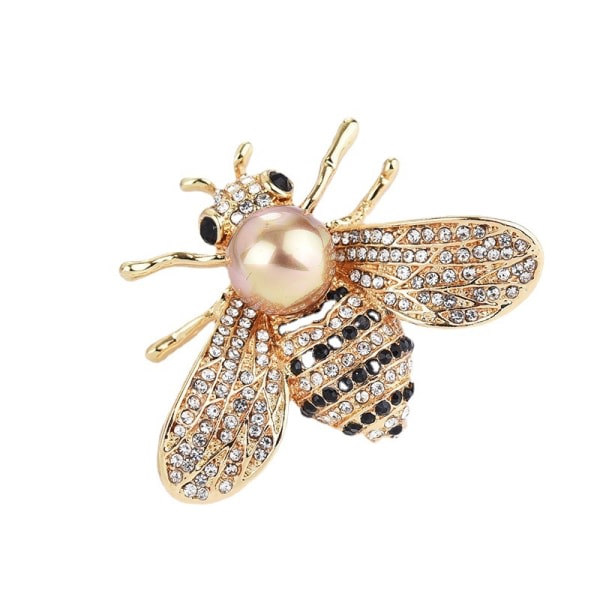 Honey Bee Brosch Crystal Insekt Tema Bee Brosch Guld Ton