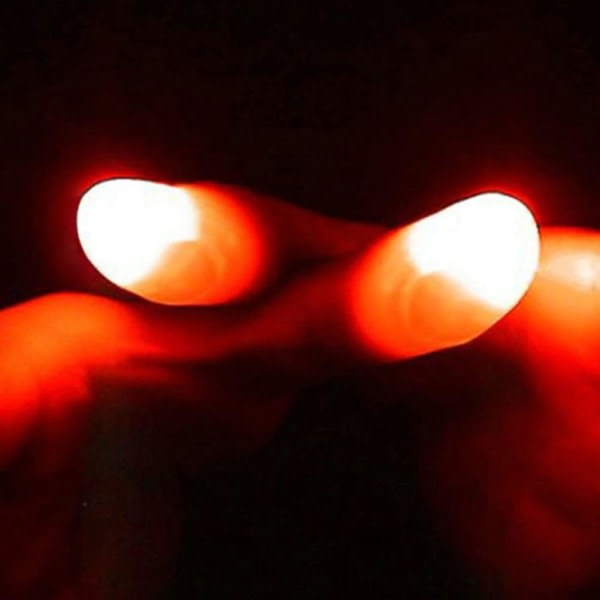 10-pakning LED Light Up Thumbs, Super Bright Fake Thumb Finger Lights Magic Party rekvisita (rød)