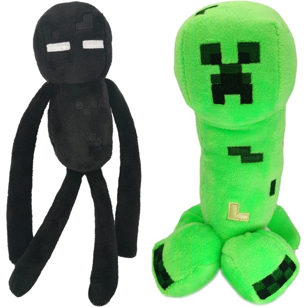 Enderman Creeper Plysj 10 tommer/7 tommer Enderman Creeper 2 stk dukker