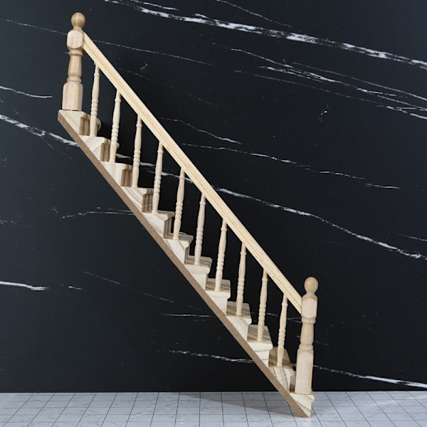 Miniatyrmöbler Leksaksdockor Hus Gör-det-själv Dekorationstillbehör Mini 1:12 Vänster och höger ledstångstrappa Left handrail stairs