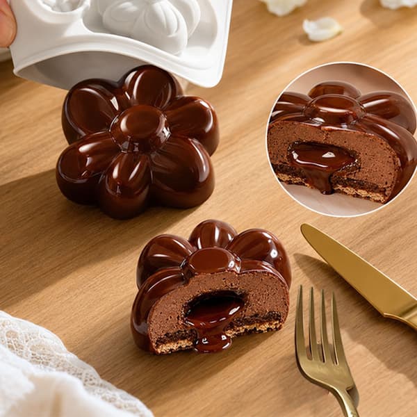 12-hulrum Honeycomb Bi Silikone Kageform, Sekskantet Bageplade til Mousse, Chokolade og Fondant Dekoration