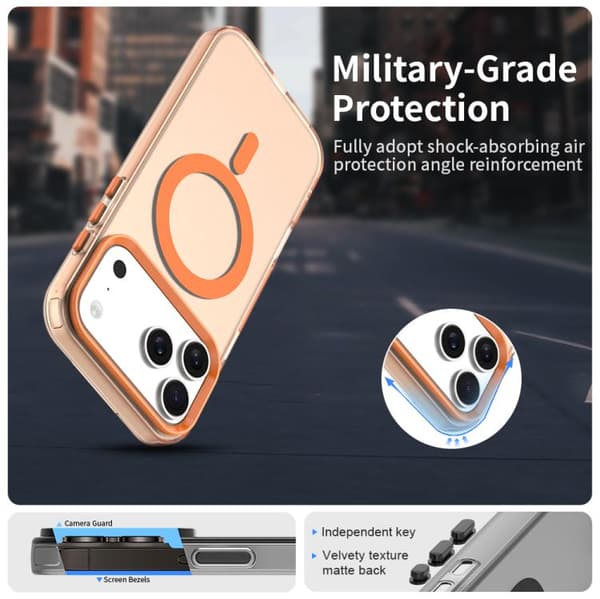 iPhone 17 Pro Max Deksel - Candy Magsafe PC Hybrid TPU Orange