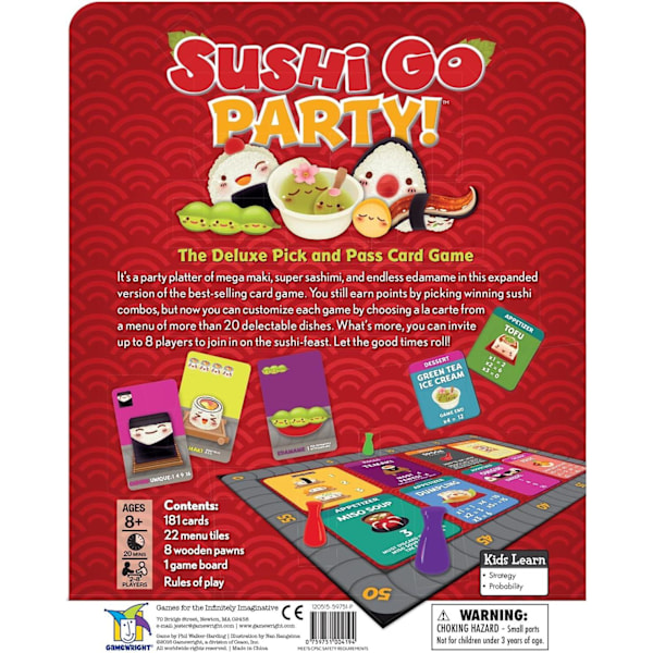 Spilforfatter | Sushi Go Party Spil | Kortspil | Alder 8+ | 2-8 spillere | 20 minutters spilletid