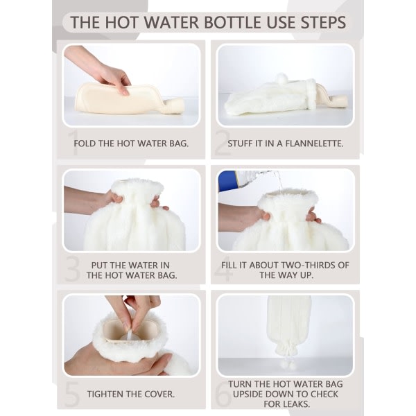 3 st varmvattenflaska mjukt deksel varmvattenpåse Varmvattenflaskor for smertelindring, nakke, nakke og aksling