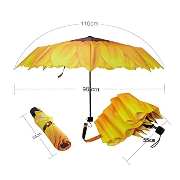 Solrosparaply Vindtätt paraply UV-beskyttelse Solskyddsmedel