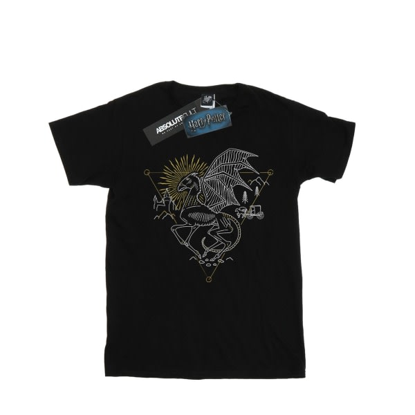 Harry Potter Boys Thestral Line Art T-shirt 7-8 år Sort 7-8 år