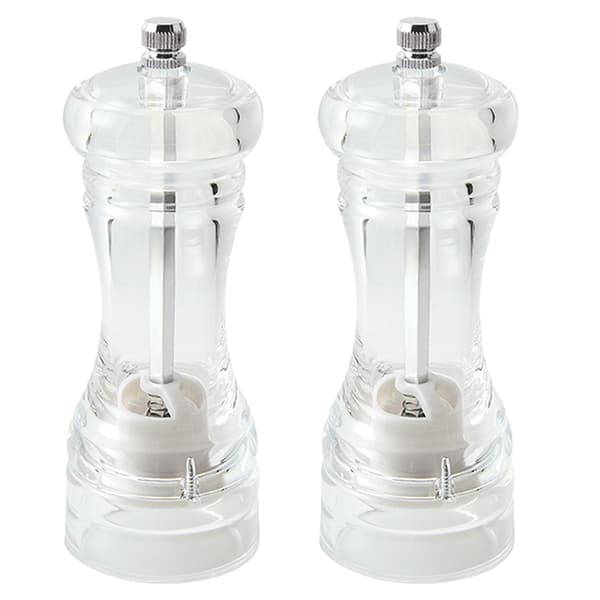 2-pack transparent salt- och pepparkvarn, påfyllningsbar kvarn för köket-FF-