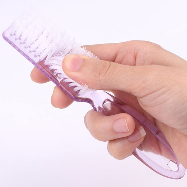 5 stk Handle Grip neglebørster Nail Arts Dust Cleaner Brush Fargerik langskaft neglerensbørster Manikyrbørste for tær og negler