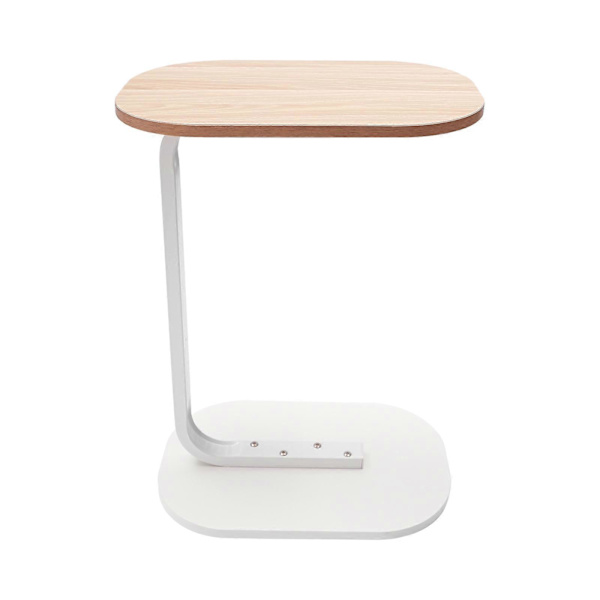 C-shaped Side Table Freestanding Coffee Table-FF- Log White