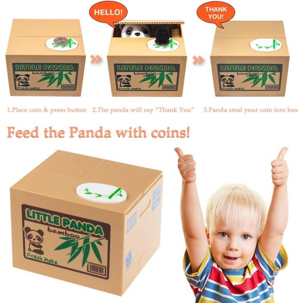 Salasana Cat Money Box (Classic Panda Pattern) - Sähköinen raha