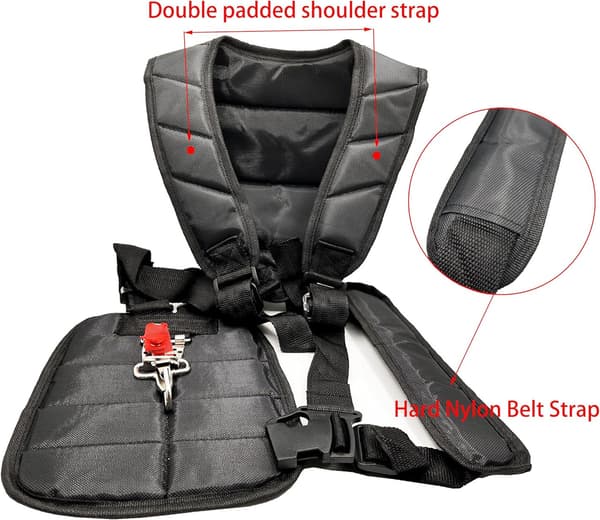 Brushcutter Harness, Shoulder Strap for Grass Trimmer, Harness for Brushcutter, Adjustable Double Trimmer Harness, Harness for Trimmer-FF-