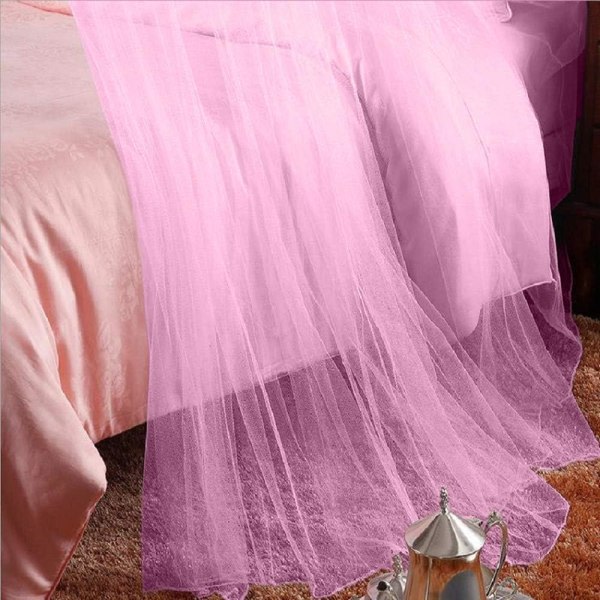 Sängöverkast til flickor Polyester Princess Myggnät Pink Dome Mesh Cover Myggnät Barn Inredning Rosa Sovrumstillbehör