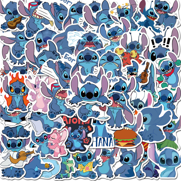 100 Pcs Stitch Laptop Stickers Cute Waterproof Vinyl Cartoon Stitch