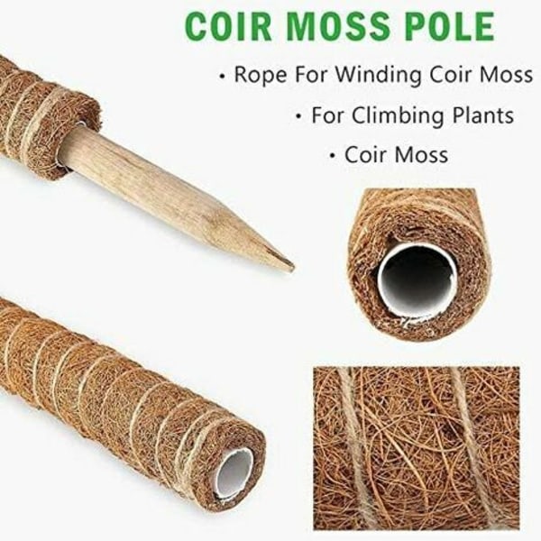 2. Plant Stake Kokosfiber Stake, Plant Stake Kokos Fiber Stake, Totempåle Kokosfiber Totempåle (40cm)