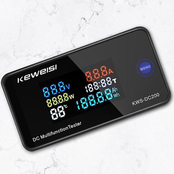 Keweisi DC 0-200V Voltmeter Amperemeter KWS Strøm- og Energimåler LED Digital DC Wattmeter Elektrisk Måler