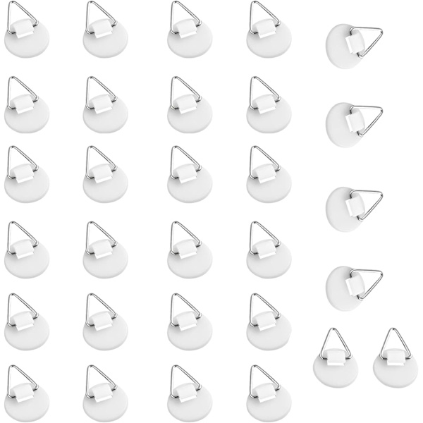 30-pack självhäftande tavelkrokar, självhäftande tavelhängare, vägg