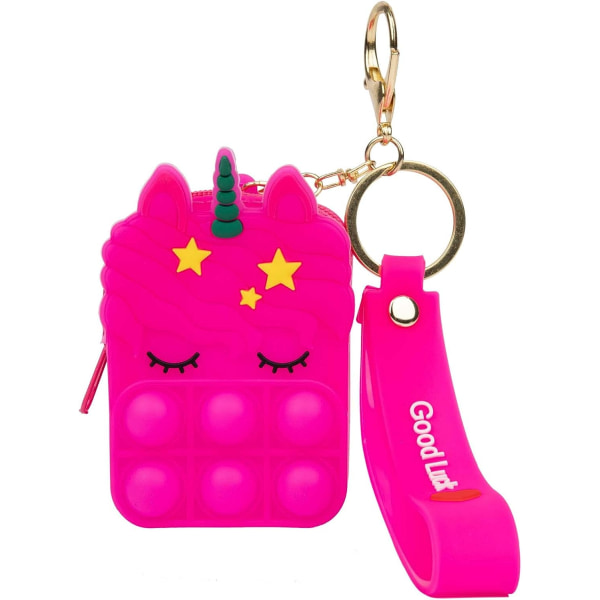 Mini Unicorn Pop Myntväska Nyckelring fidget Sensory Toy Pouch