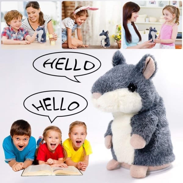 Talande hamster för barnleksak (mörkgrå)
