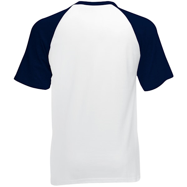 Fruit Of The Loom Herre T-shirt Baseball Korte Ærmer 3XL Hvid/Hvid/Mørkeblå 3XL White/Deep Navy