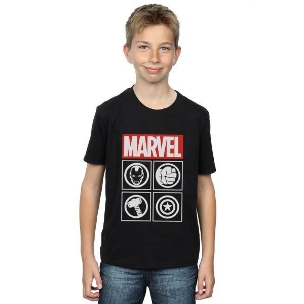 Marvel Boys Avengers Icons T-shirt 12-13 år Svart 12-13 år