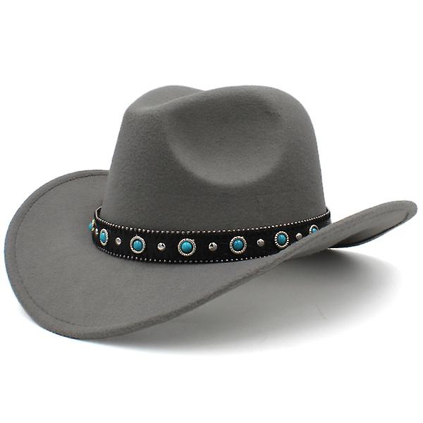 Voksen western cowboyhatt grey