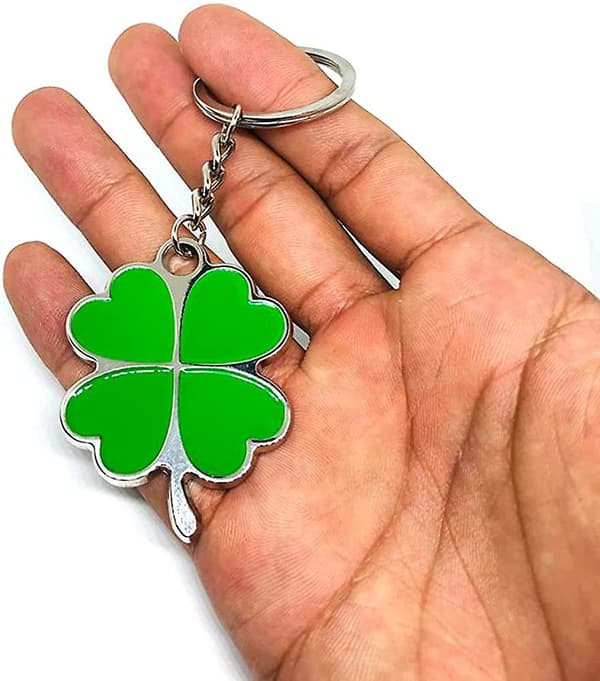3D Lucky Clover Leaf Nøglering Lucky Nøglering Smykkegave (Grøn)