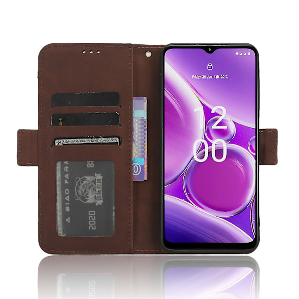 Etui for Nokia G42 5g, justerbart avtakbart kortlomme, magnetisk lukking, lærveske kompatibel med Nokia G42 5g etui Brown