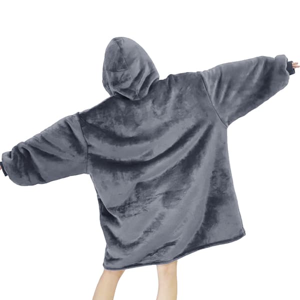 Oversized hettegenserteppe, bærbart hettegenserteppe-FF- grey