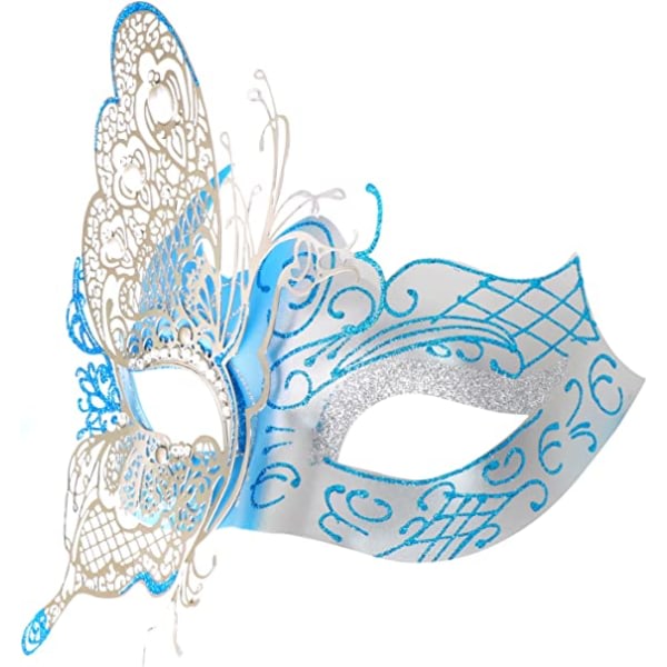 Festmaske, mystisk venetiansk sommerfugldame maskerademaske