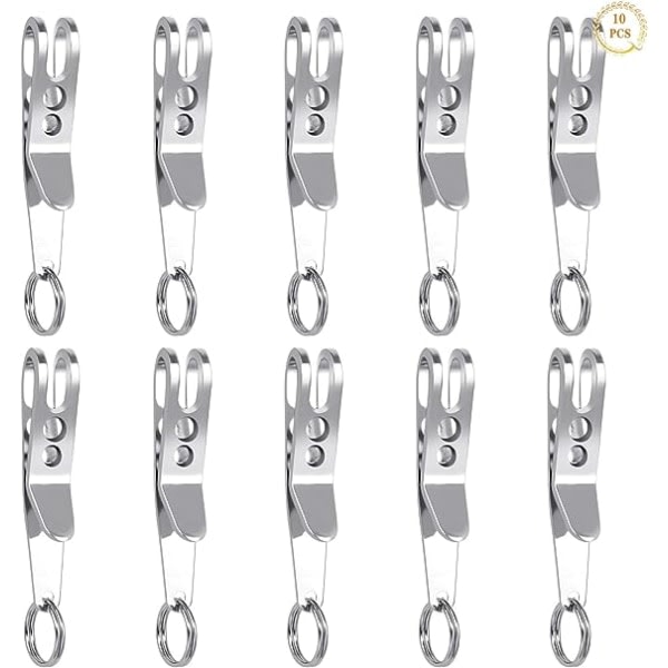 10 kpl nyckelkedjehängare, EDC hängare krok Taktisk klämma Fickklämma nyckelring Multifunktionell nyckelring för bälten, klädfickor
