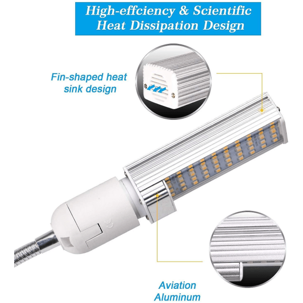 50W LED Grow-lampor, 2 utbytbara E27-växtlampor, fulla