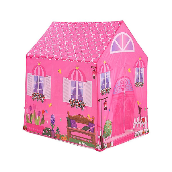 Flickors Lektält Rosa Prinsesslott Pop Up Tält Inomhus Utomhus Spel[C]