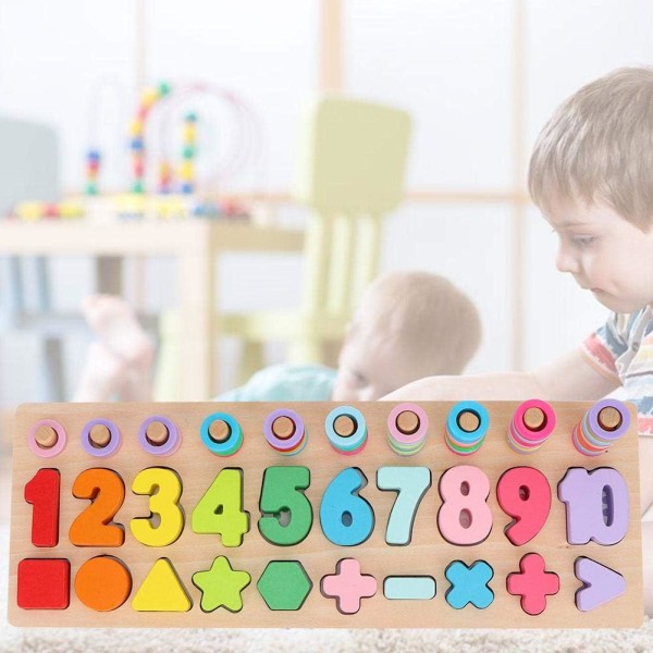 Number Shape Toy, Träfärg Number Shape Toy Educational Learn