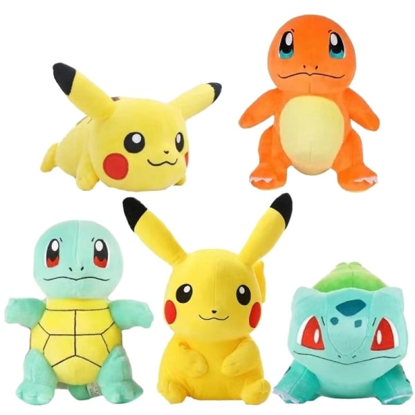 Mub - tegneserie anime plysjdukker Pokemoned Pikachu Bulbasaur Squirtle Charmander Kawaii plysjleker Grab Dolls for gaver som bilde 5 20-30cm