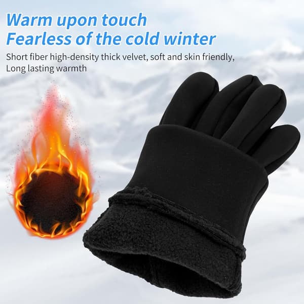 Barn Vinter Cykelhandskar Vattentäta Softshell Halkfria Vindtäta Reflexsvarta Black S