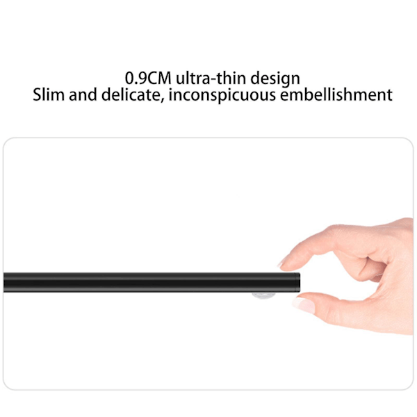 Kaapin alusvalo Langaton ladattava USB-laturilla, himmennettävä LED-vaatekaappivalo korkealaatuinen musta black 40cm