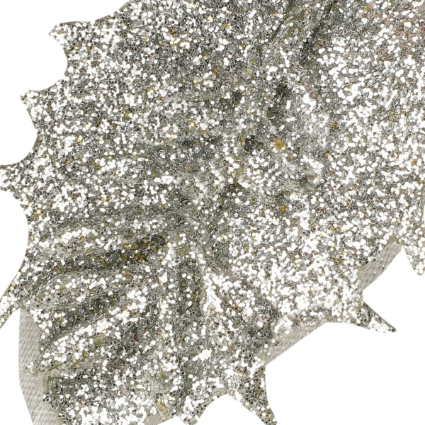 15 stk Sølv julestjerner kunstige blomster med klips