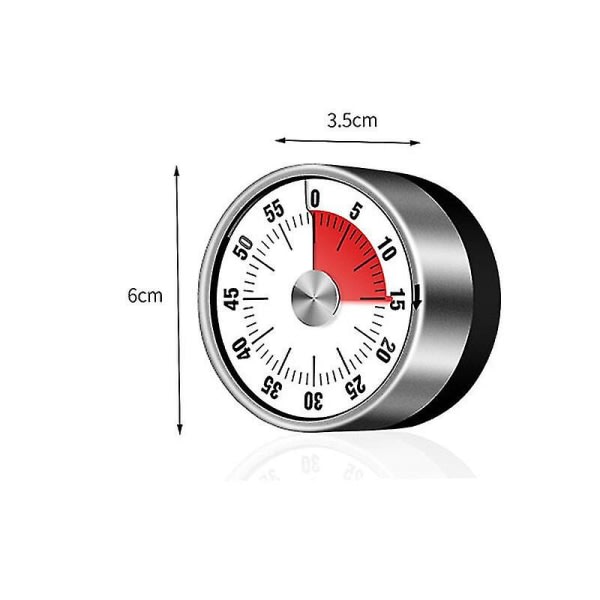 Magnetisk mekanisk kökstimer - 60 minutter nedregning Visual T