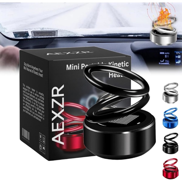 Aexzr Portable Kinetic Mini Heater - Snygg og effektiv - Perfekt for å holde varmen på språng -4 farger tilgjengelig Black*1